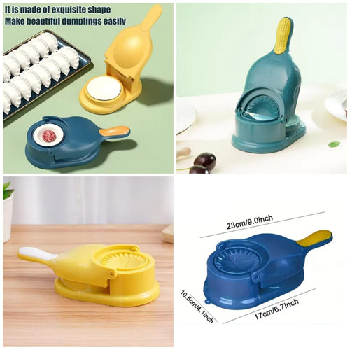 2-in-1 Manual Dumpling Maker & Dough Press Machine | Samosa, Gujiya & Empanada Mould Tool | Easy DIY Kitchen Pastry Press