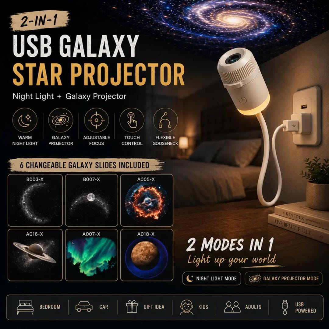 6-in-1 USB Galaxy Star Projector