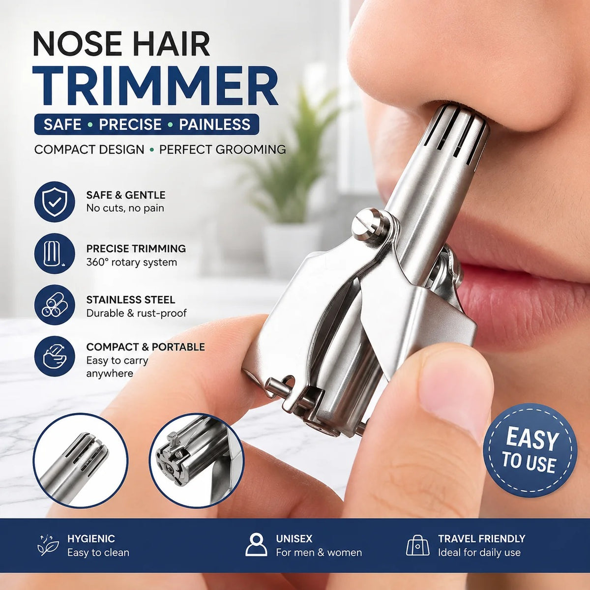 Precision Manual Nose & Ear Hair Trimmer