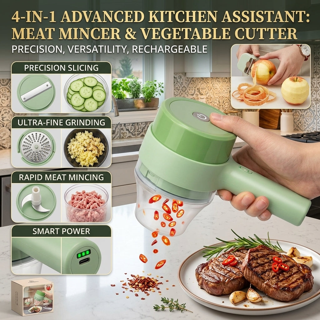 4-in-1 Rechargeable Electric Kitchen Chopper